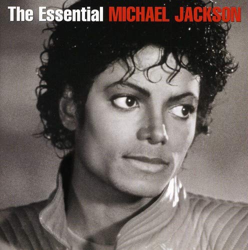 Black and white portrait of Michael Jackson on CD cover.