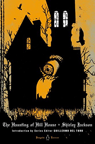 Book cover featuring a black silhouette of a house with a large eye against orange.