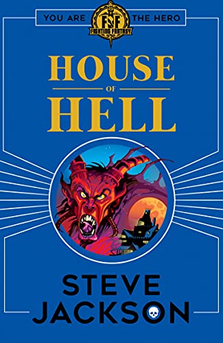 Book cover with hellish scene, bold font, and Fighting Fantasy logo prominently displayed.