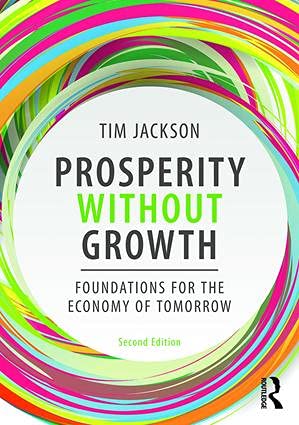 Book cover with colorful swirls and bold text: "Prosperity Without Growth.