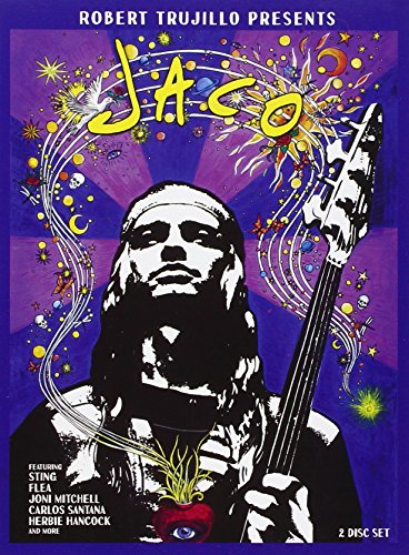 DVD cover for "Jaco" featuring a portrait of a bassist with surreal art.