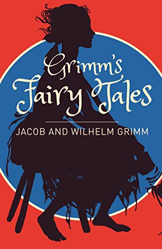 Book cover: "Grimm's Fairy Tales" with silhouette of a woman.