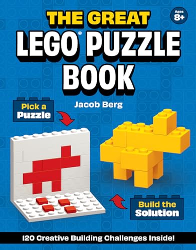 LEGO puzzle book cover with a partially built wall and a yellow duck.
