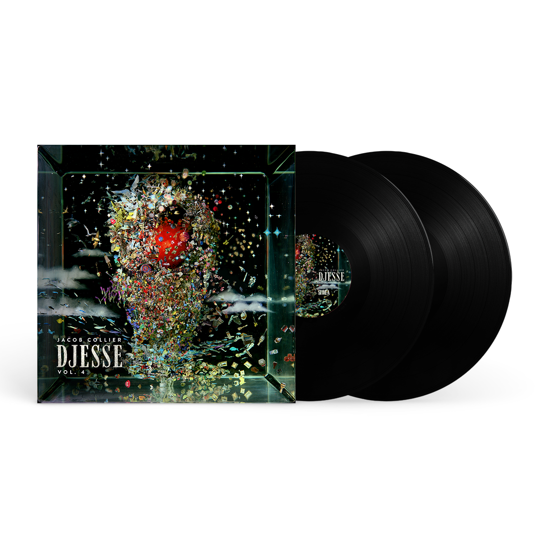 Jacob Collier’s “DJESSE VOL. 4” double vinyl record with colorful cover art.
