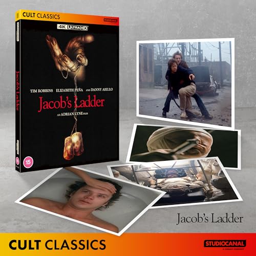 Jacob's Ladder" UHD Blu-ray cover with film stills surrounding it.