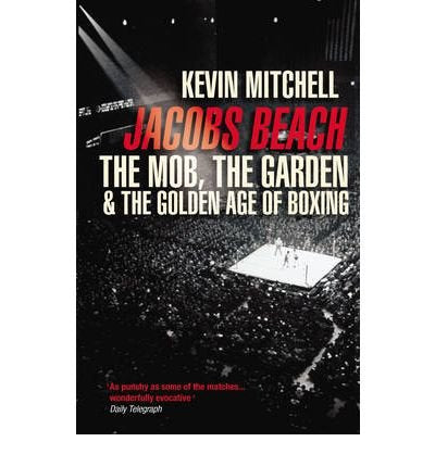 Book cover: "Jacobs Beach" with boxing ring image and large crowd.