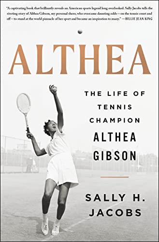 Book cover featuring black and white photo of Althea Gibson playing tennis.
