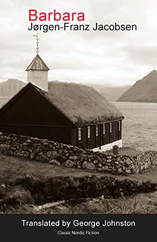 Book cover featuring a black church with a grass roof near a rocky shore.