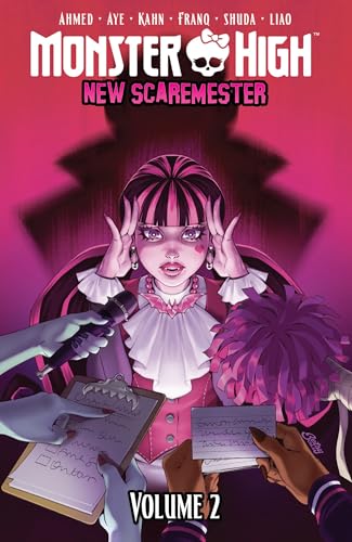 Monster High graphic novel cover featuring Draculaura and spooky classroom details.