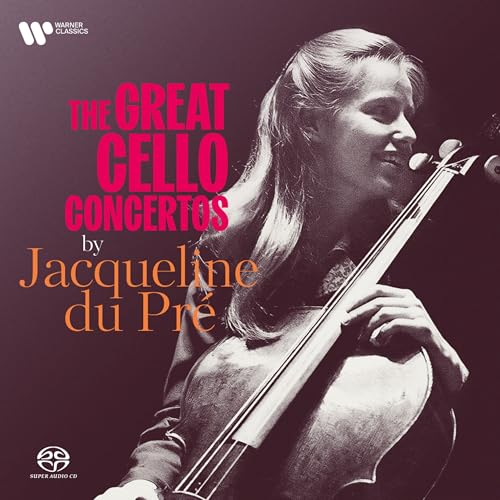 Black and white portrait of cellist Jacqueline du Pré holding her cello.