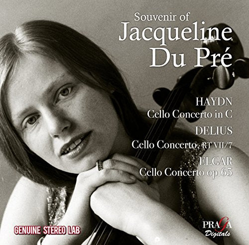 Black and white portrait of cellist Jacqueline Du Pré with her instrument.
