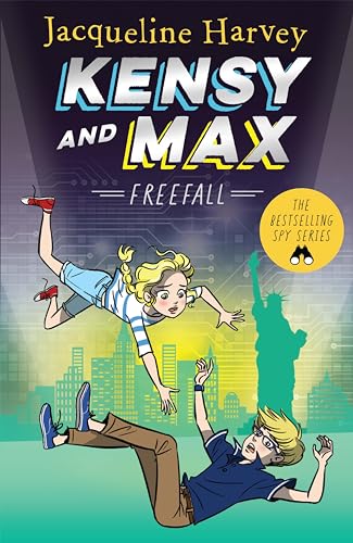 Book cover: two young people falling with the Statue of Liberty in background.