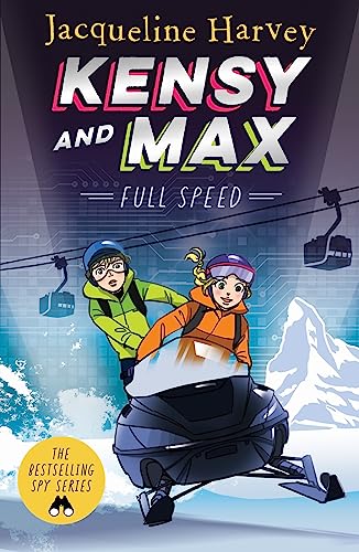 Book cover: two kids on a snowmobile with snowy mountains backdrop.