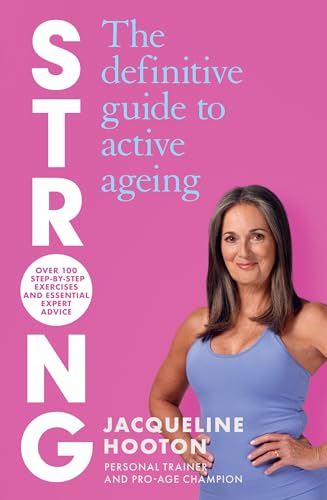 Book cover: "Strong" with a woman in activewear, promoting healthy aging.
