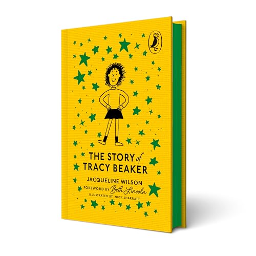 Yellow book cover with a cartoon girl and scattered green stars.