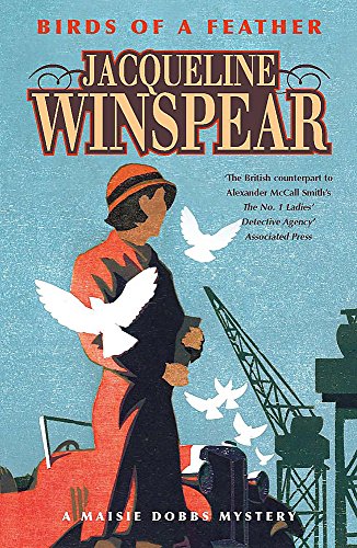 Book cover: woman in red coat with white birds, industrial background.