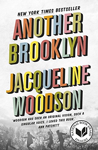 Book cover: "Another Brooklyn" by Jacqueline Woodson, with silhouettes of children.