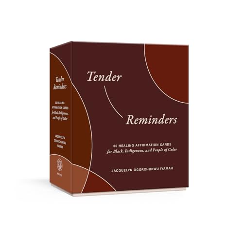 Red box of "Tender Reminders" affirmation cards with white text.