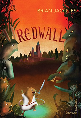 Book cover illustration showing a mouse warrior with a sword facing menacing forest creatures.