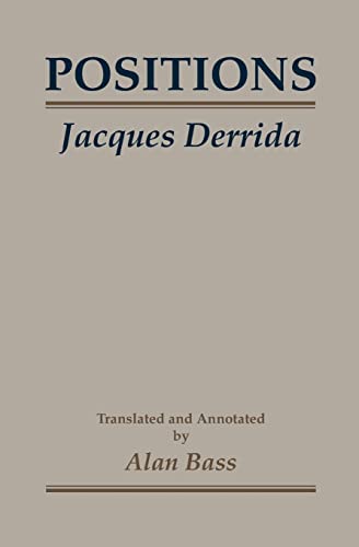 Book cover for “Positions” by Jacques Derrida, with dark blue text.