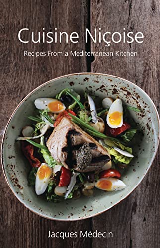 Cookbook cover with Niçoise salad and title "Cuisine Niçoise.