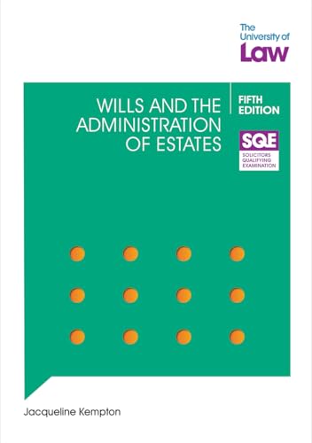Green book cover with text: "Wills and the Administration of Estates," 5th edition.