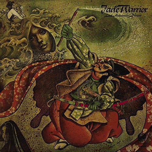 "Album cover art: kneeling warrior with red pants and green top, holding a staff."