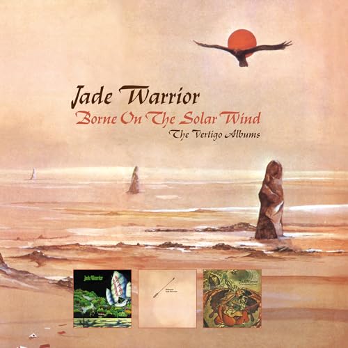 CD cover: bird silhouette, red sun, desert landscape, and album artwork collage.