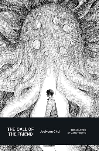 Black and white illustration of a person facing a swirling, organic form.