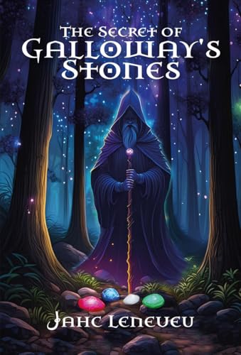 Book cover depicting a hooded figure with a staff in a forest.