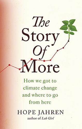Book cover: "The Story of More" with a rising graph and green leaves.