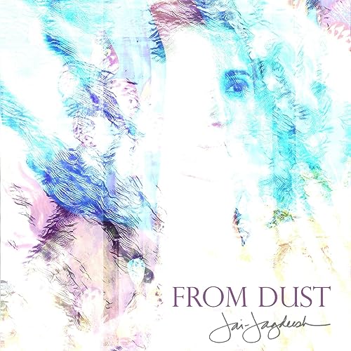 CD cover with abstract blue and pink paint strokes, a partial face.
