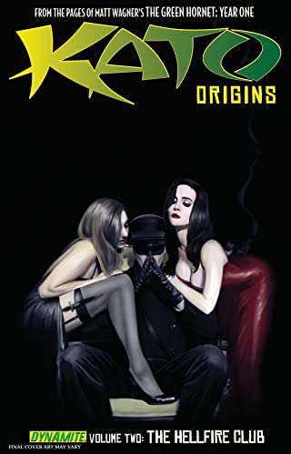 Graphic novel cover featuring Kato seated between two women against a black background.