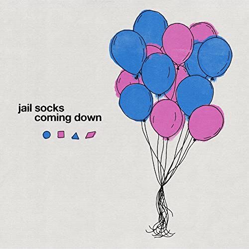 CD cover with a hand-drawn illustration of blue and pink balloons.