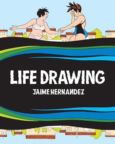 Book cover: two women in swimsuits above a wavy, colorful landscape.