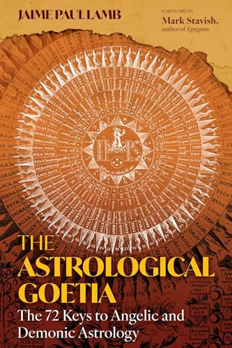 Book cover with ornate sunburst design and title "The Astrological Goetia.