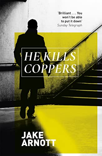 Book cover: silhouetted figure on stairs, bold yellow and black text.