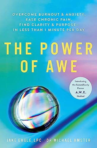 Book cover: "The Power of Awe" with a colorful orb and text.