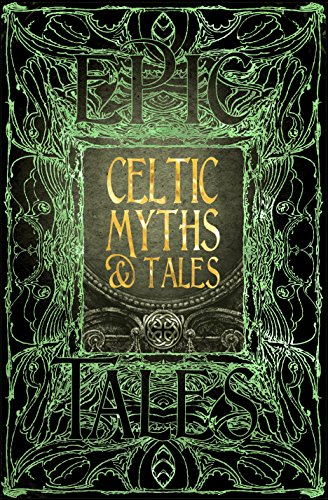 Book cover with ornate green frame and Celtic knot design.