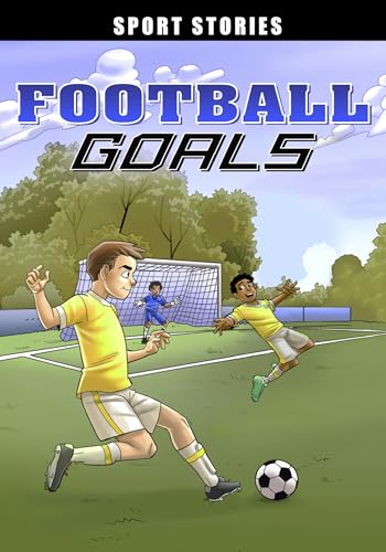 Book cover depicting children playing football on a green field.