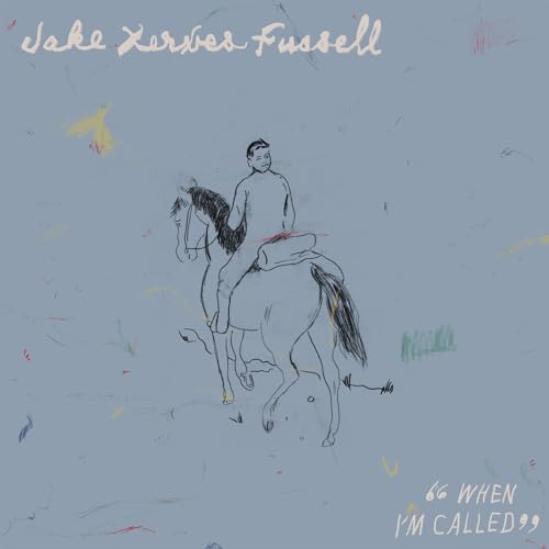 Album cover: a sketched rider on horseback against a blue background.