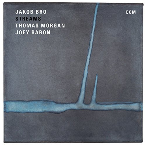 "Vinyl record cover with abstract blue line art on a gray background."