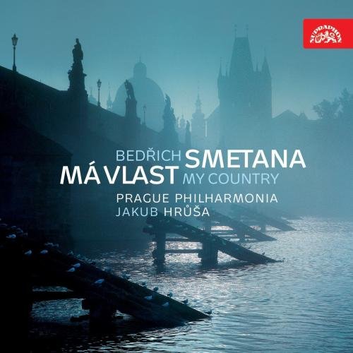 "CD cover with blue-toned river scene and white text, red logo in top right corner."