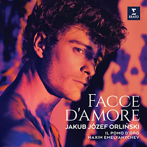 CD cover featuring a close-up portrait of Jakub Józef Orliński with fiery background.