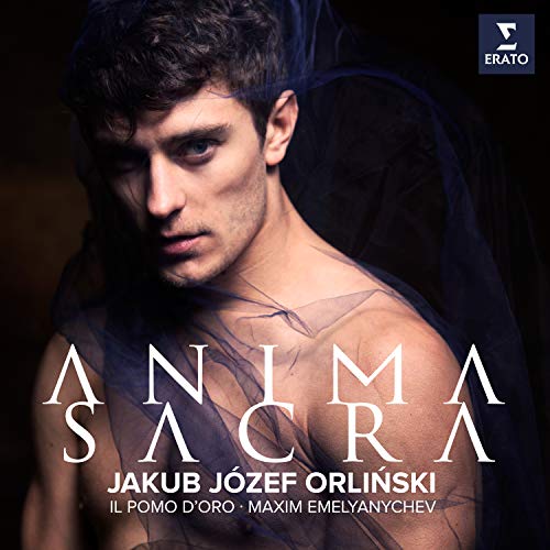 Jakub Józef Orlinski album cover, portrait of a man with draped fabric.