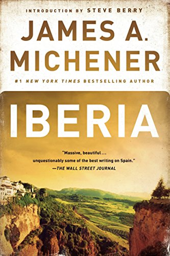 Book cover for Iberia by James A. Michener featuring a landscape of Spanish cliffs.