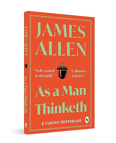 Red book cover with white text: “James Allen, As a Man Thinketh”.