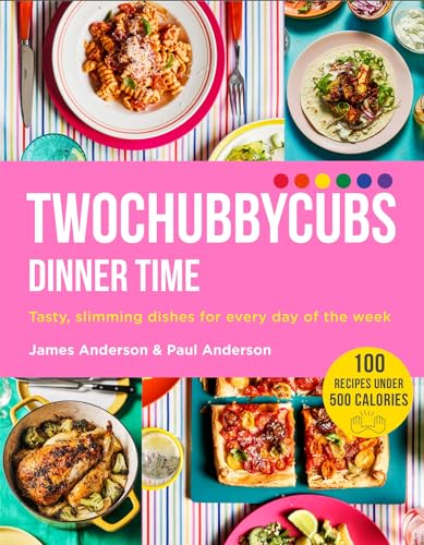 Cookbook cover featuring four colorful photos of prepared meals.
