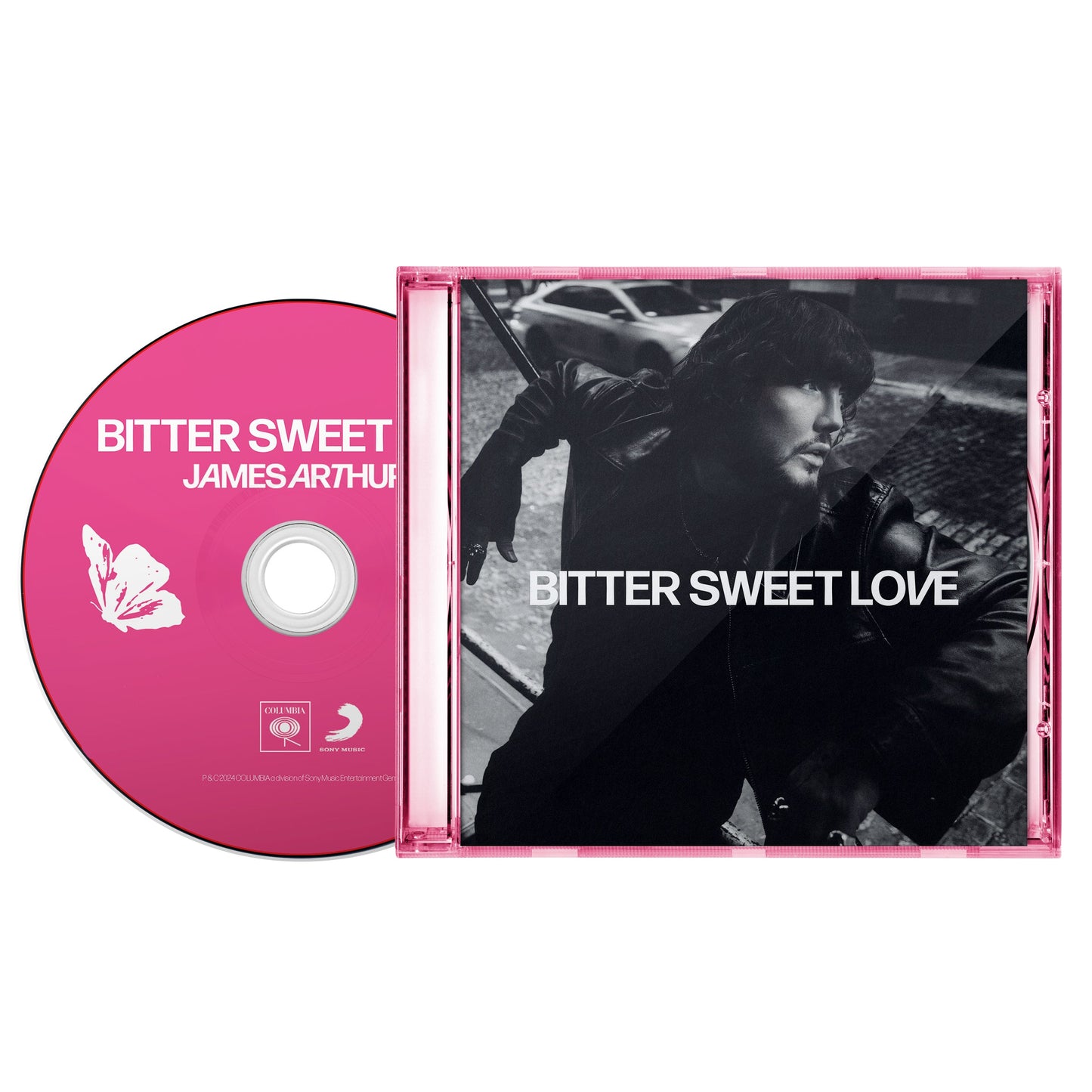 James Arthur "Bitter Sweet Love" CD case with black and white portrait.