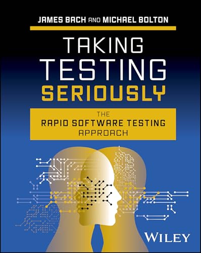 Book cover: "Taking Testing Seriously" with circuit board head silhouettes.